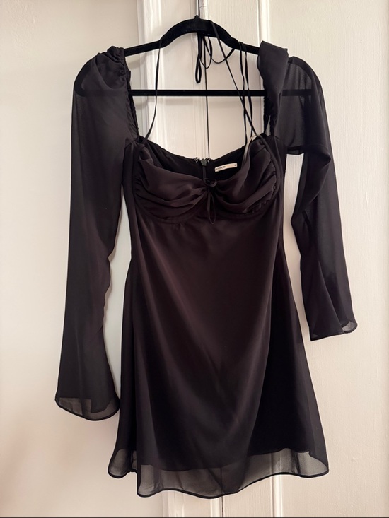 House of CB Dresses & Skirts - House of CB Black Sheer-Sleeve Mini Dress